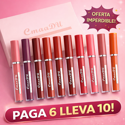 Kit Labial Matte 10 Tonos - VelvetFix™ - Compra 6 y llevate 10