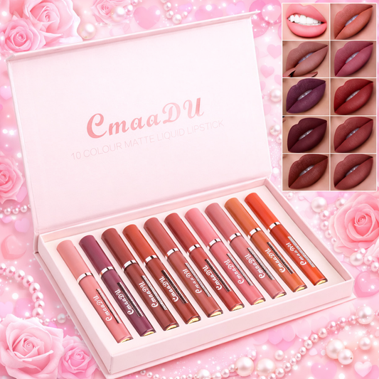 Kit Labial Matte 10 Tonos - VelvetFix™ - Compra 6 y llevate 10